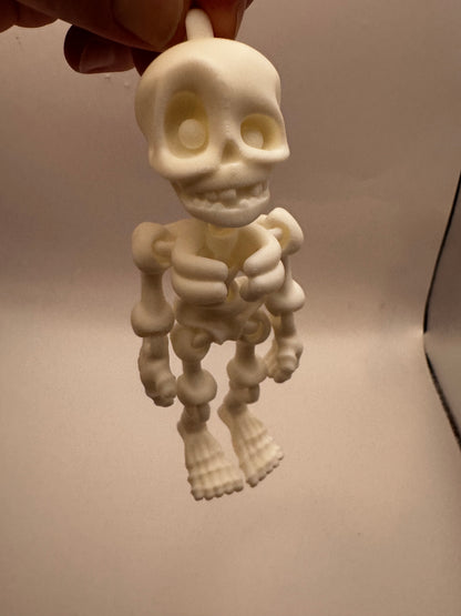3D Printed 5 inch Articulated Flexi Factory Skeleton | Hanging Decor | Halloween |