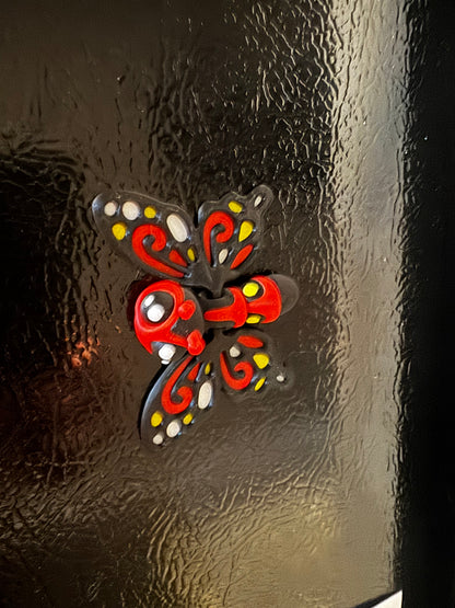 3D Printed Articulated Butterfly Magnet | Flexible Moving Wings | Colorful Fridge Decor | Handmade Gift Idea