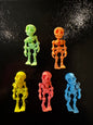 5 Glowing 3D Printed Skeleton Magnets | Movable Joints | Fridge Halloween Decor Desk Toy