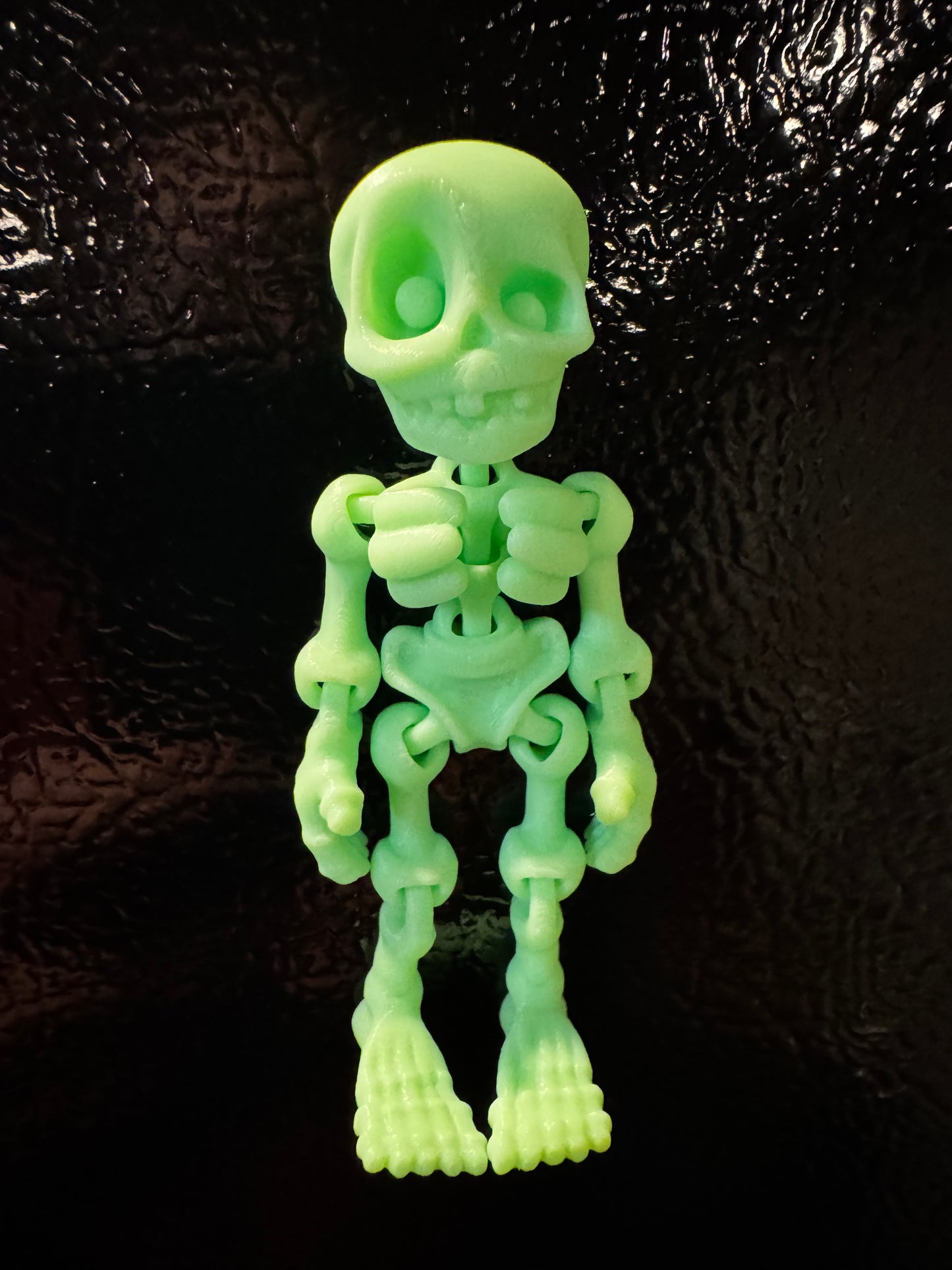 5 Glowing 3D Printed Skeleton Magnets | Movable Joints | Fridge Halloween Decor Desk Toy