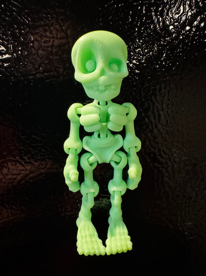 5 Glowing 3D Printed Skeleton Magnets | Movable Joints | Fridge Halloween Decor Desk Toy