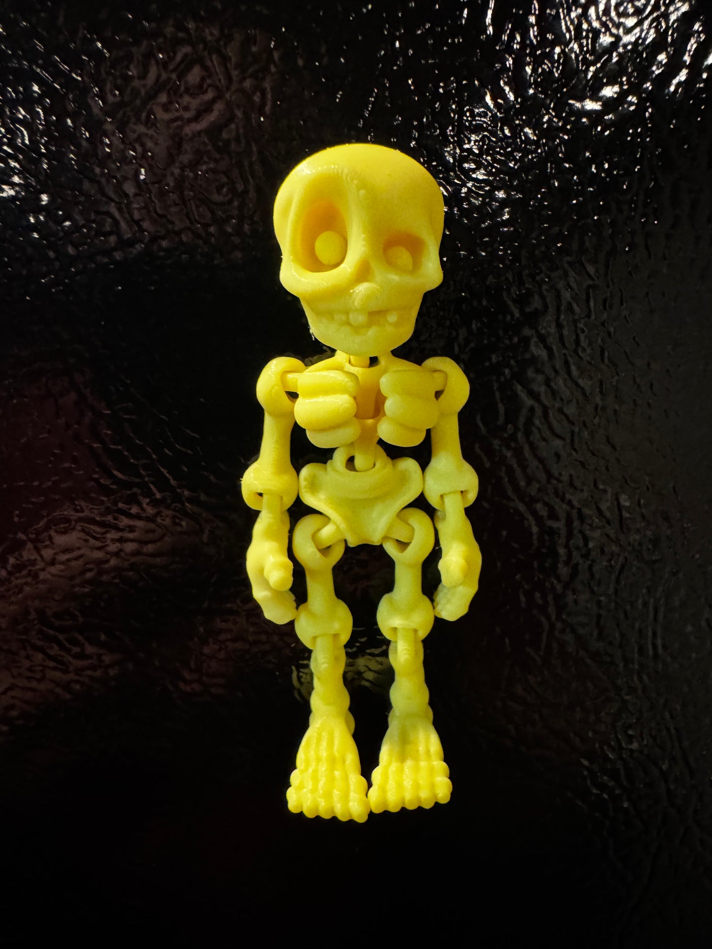 5 Glowing 3D Printed Skeleton Magnets | Movable Joints | Fridge Halloween Decor Desk Toy