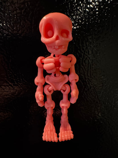 5 Glowing 3D Printed Skeleton Magnets | Movable Joints | Fridge Halloween Decor Desk Toy