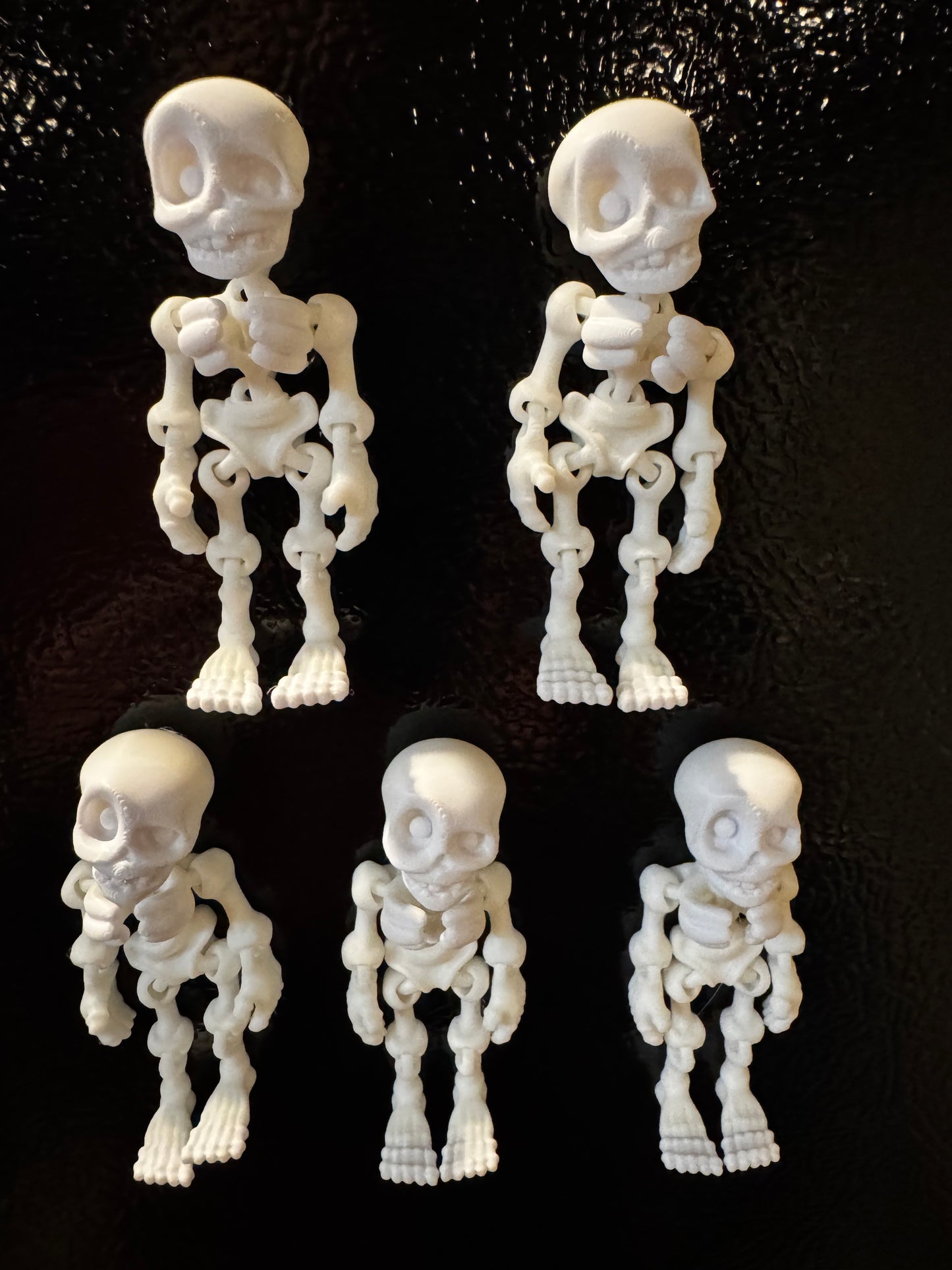 (5) 3D Printed Skeleton Magnets | Movable Joints | Fridge Halloween Decor Desk Toy