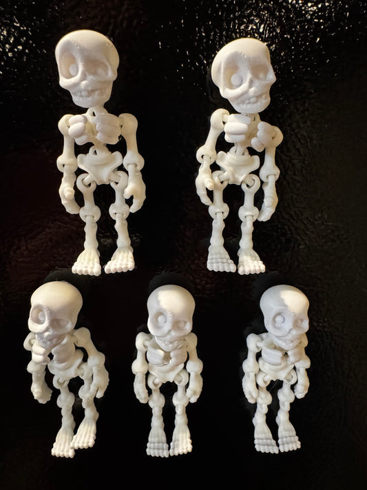 (5) Skeleton Magnets | Movable Joints | Fridge Halloween Decor Desk Toy