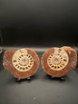 UV Reactive Ammonite Pair From Indonesia with Stands | 288 Grams