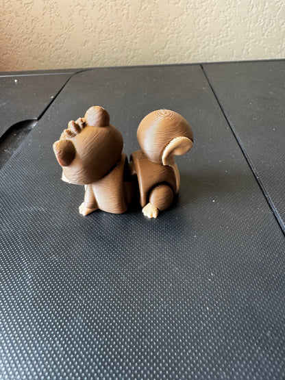 2 Inch Flexi Squirrel - 3D Printed Articulated Fidget Toy With Rotating Head