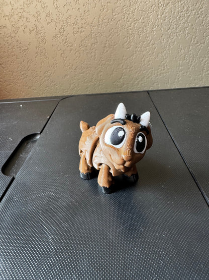 2 Inch Flexi Goat 3D Printed Animal Fidget Toy, Posable Figurine