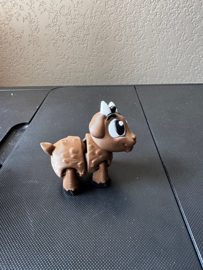 2 Inch Flexi Goat 3D Printed Animal Fidget Toy, Posable Figurine