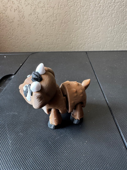 2 Inch Flexi Goat 3D Printed Animal Fidget Toy, Posable Figurine