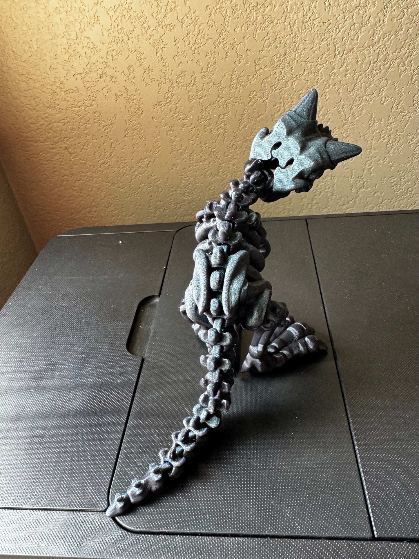 10 Inch Flexi Carnotaurus Skeleton - 3D Printed Articulated Dinosaur Figure, Posable Prehistoric Toy