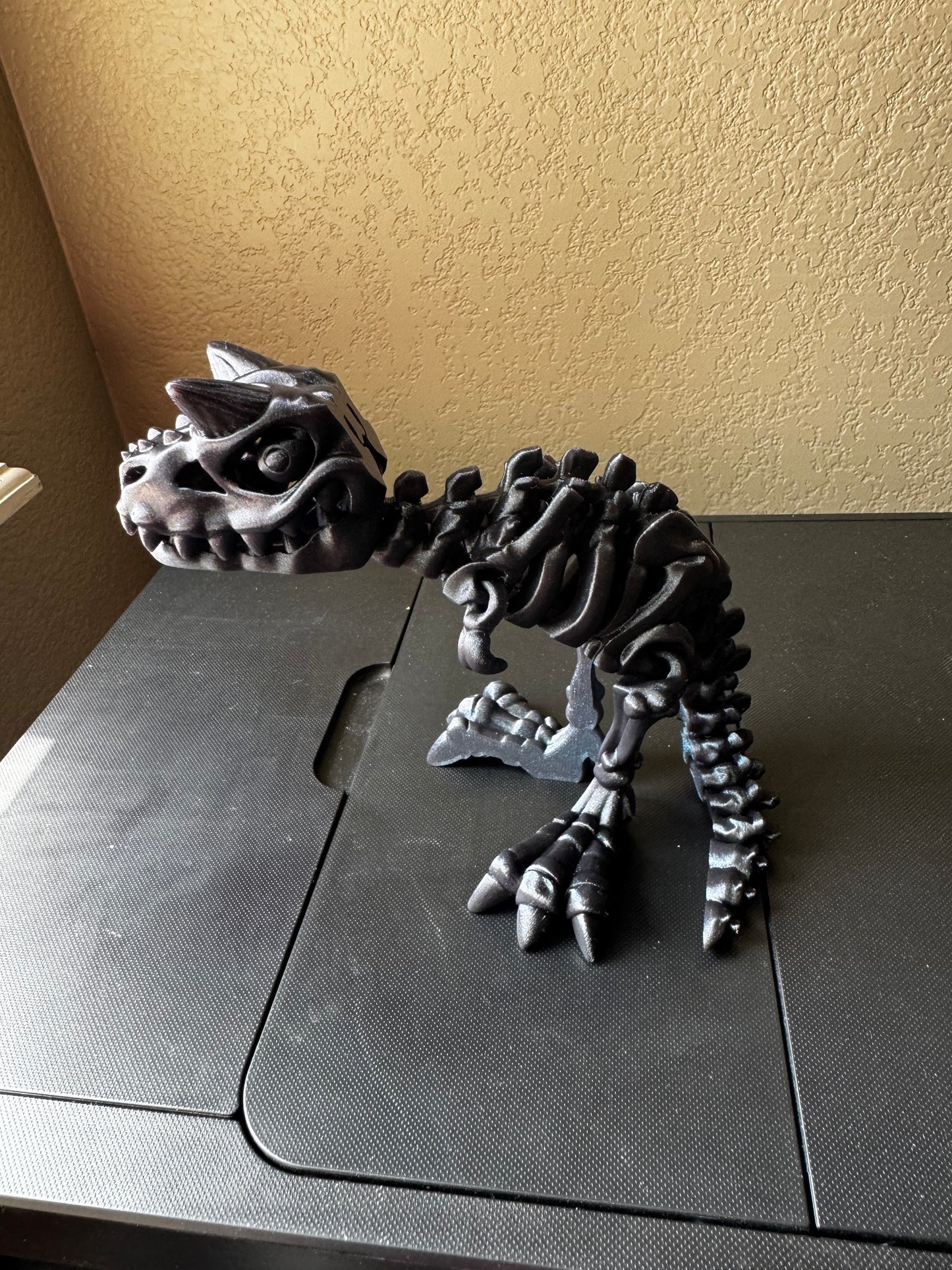 10 Inch Flexi Carnotaurus Skeleton - 3D Printed Articulated Dinosaur Figure, Posable Prehistoric Toy