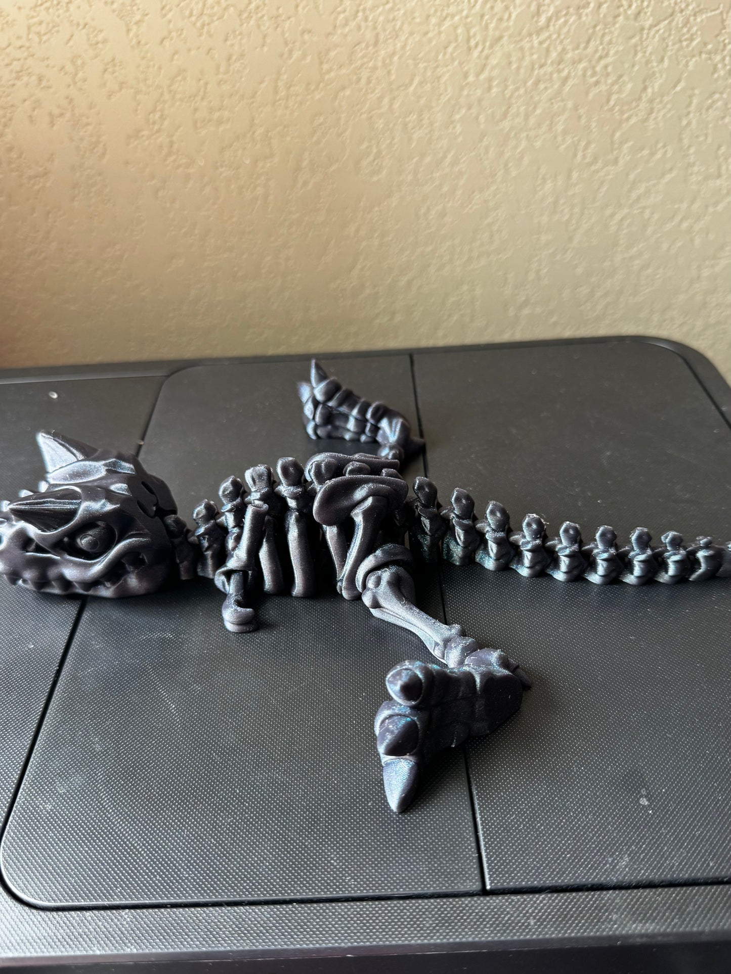 10 Inch Flexi Carnotaurus Skeleton - 3D Printed Articulated Dinosaur Figure, Posable Prehistoric Toy