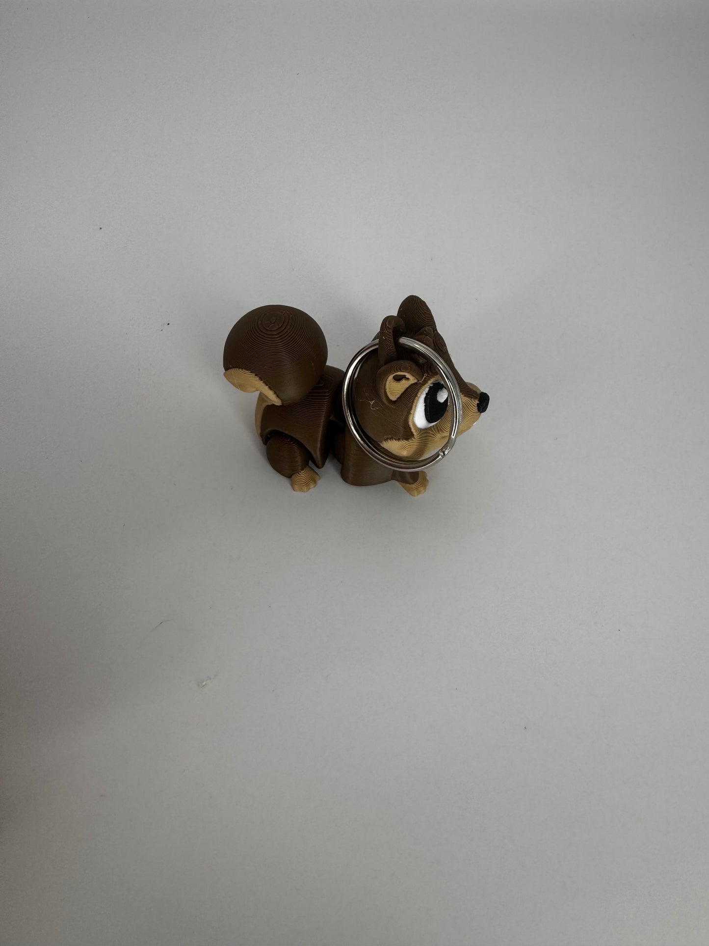 2 Inch Flexi Squirrel Keychain - 3D Printed Articulated Fidget Toy With Rotating Head