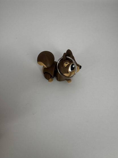 2 Inch Flexi Squirrel Keychain - 3D Printed Articulated Fidget Toy With Rotating Head