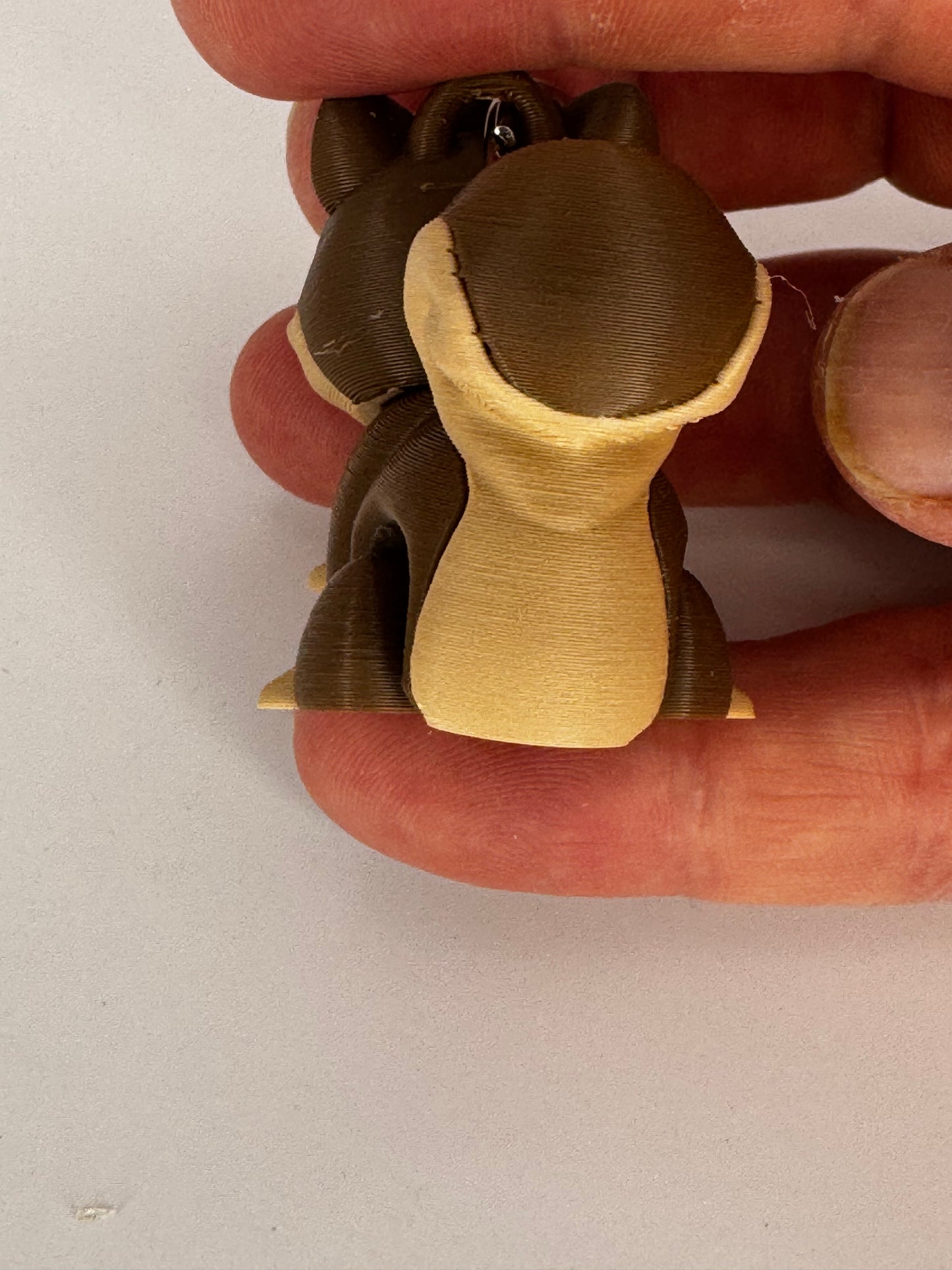 2 Inch Flexi Squirrel Keychain - 3D Printed Articulated Fidget Toy With Rotating Head