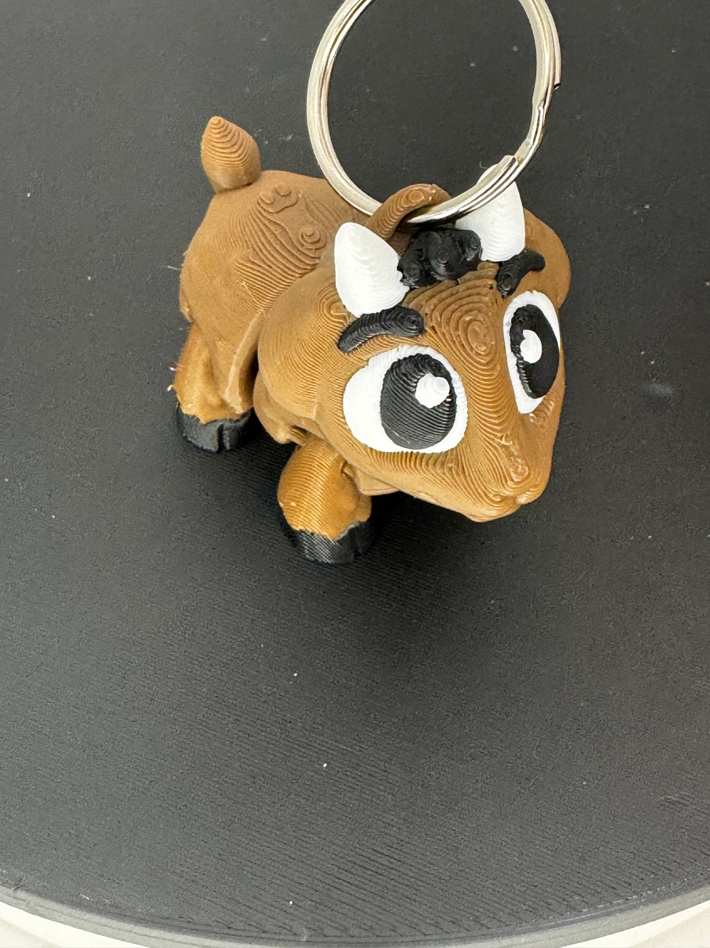2 Inch Flexi Goat Keychain 3D Printed Animal Fidget Toy, Posable Figurine
