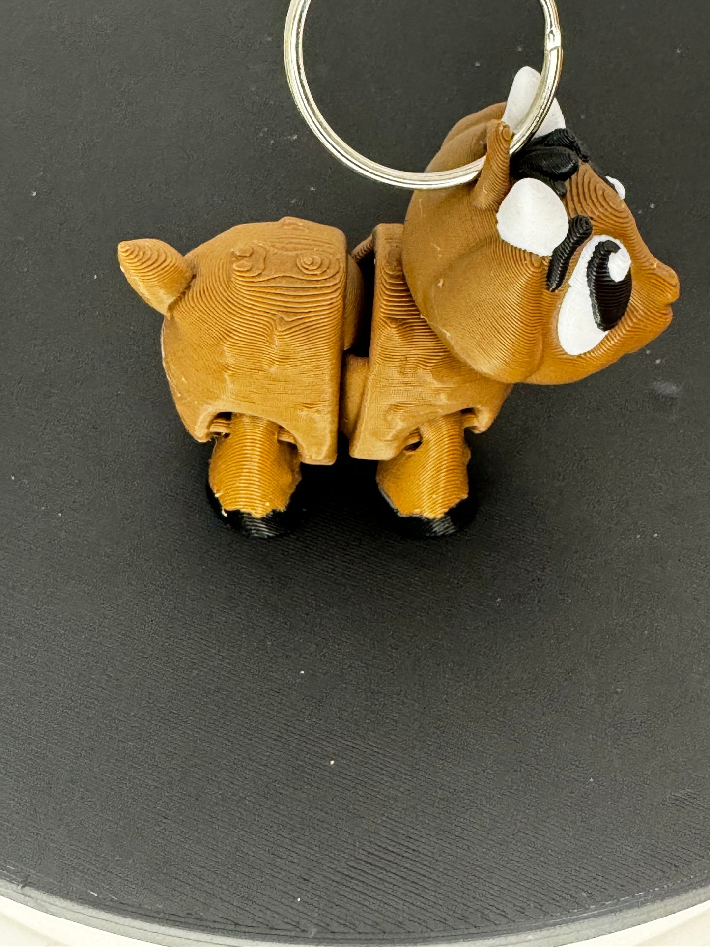 2 Inch Flexi Goat Keychain 3D Printed Animal Fidget Toy, Posable Figurine