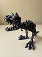 10 Inch Flexi Carnotaurus Skeleton - 3D Printed Articulated Dinosaur Figure, Posable Prehistoric Toy