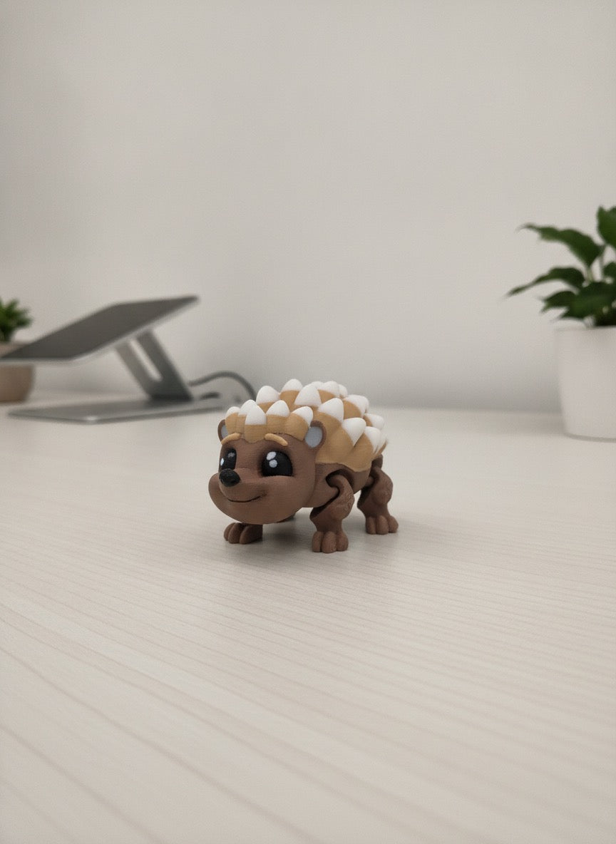 Articulated Hedgehog - 3D Printed Fidget Toy | Flexible Hedgehog Figurine | Cute Desk Decor | Movable Joints | Fun Stress Relief Gift