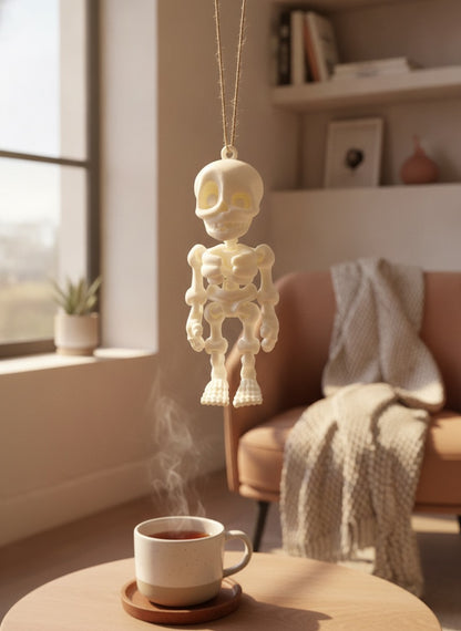 3D Printed 5 inch Articulated Flexi Factory Skeleton | Hanging Decor | Halloween |