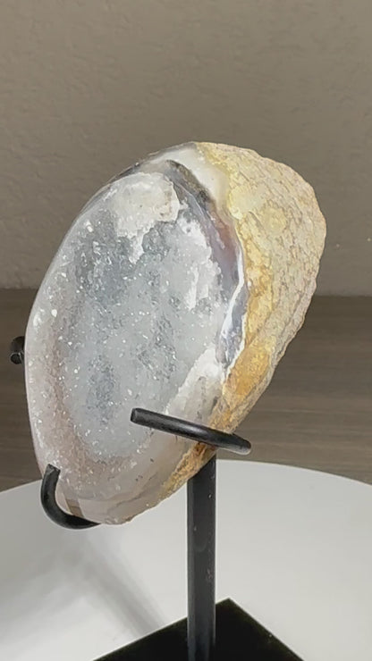 Druzy Brazilian Geode of Custom Stand