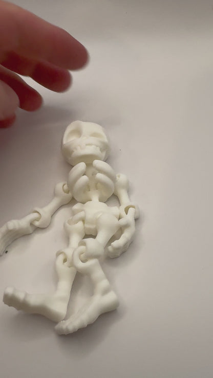 3D Printed 5 inch Articulated Flexi Factory Skeleton | Hanging Decor | Halloween |