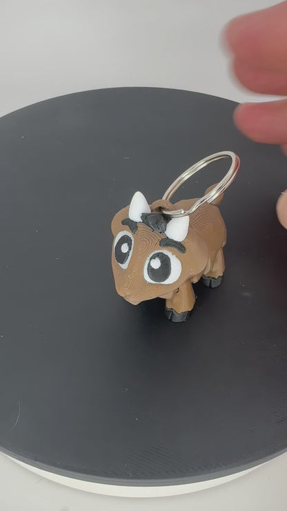 2 Inch Flexi Goat Keychain 3D Printed Animal Fidget Toy, Posable Figurine