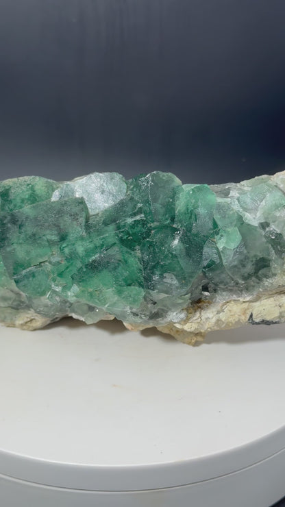 Green Cubic Fluorite From Madagascar 3.28 LBS!