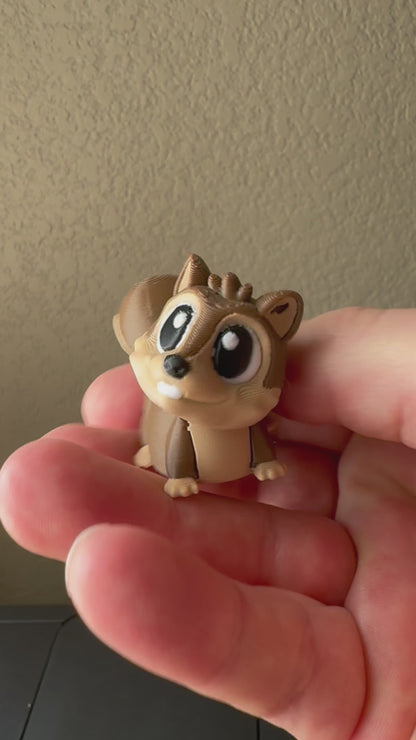 2 Inch Flexi Squirrel - 3D Printed Articulated Fidget Toy With Rotating Head