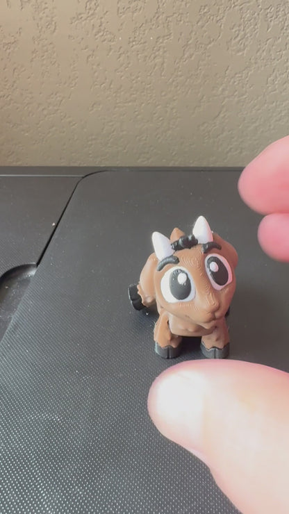 2 Inch Flexi Goat 3D Printed Animal Fidget Toy, Posable Figurine