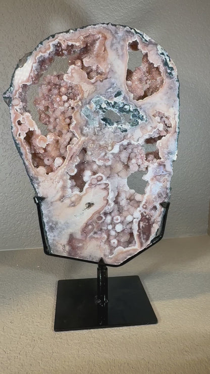Stunning Huge Druzy Pink Amethyst Botryoidal Slab Statement Piece!