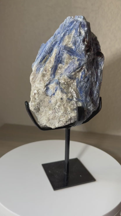 Blue Kyanite Crystal on Custom Stand from Brazil