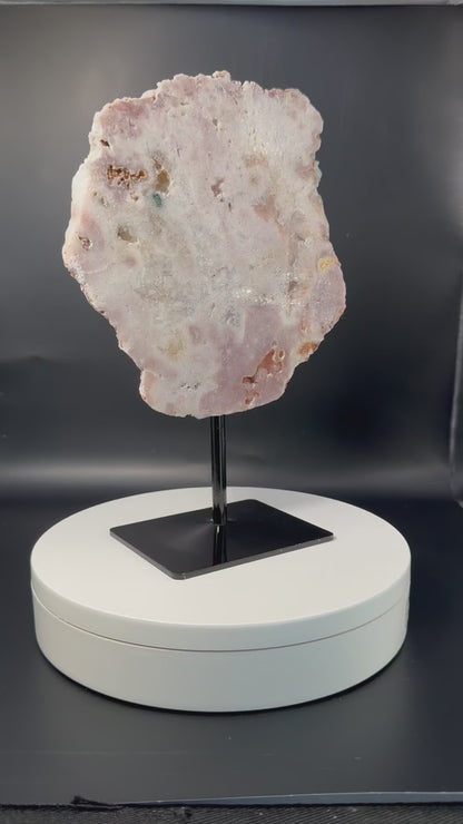 Pink Amethyst Slab on Stand from Brazil