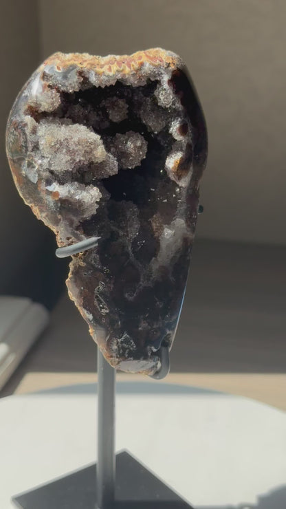 Druzy Brazilian Geode of Custom Stand