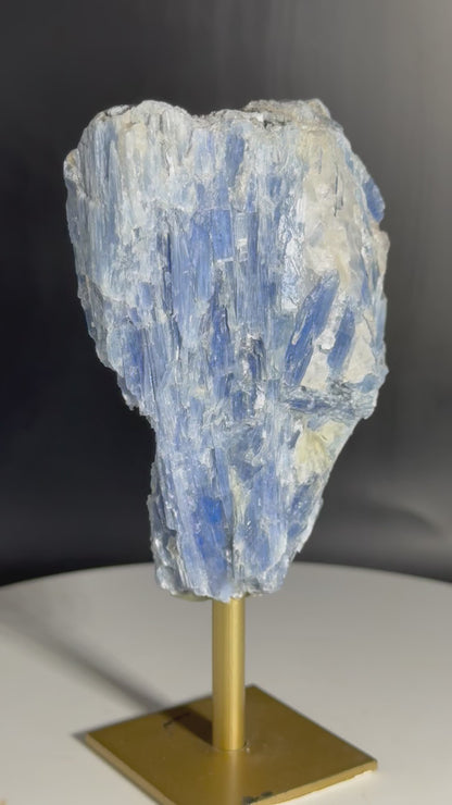 Blue Kyanite from Brazil on Stand