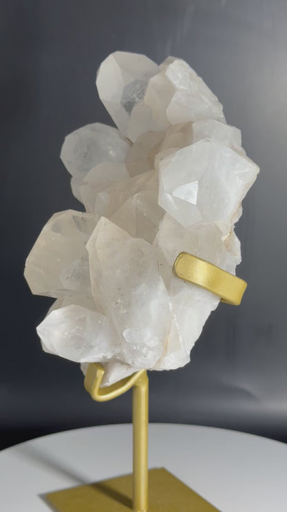 Brazilian Quartz Cluster with Big Points on Custom Stand 2 lbs!