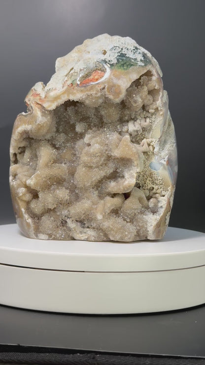 Brazilan Agate Covered in Sugar and Druzy