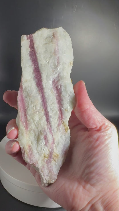 Pink Tourmaline from Brazil on Custom Stand
