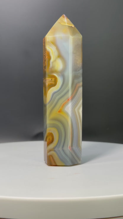 Brazilian Sagenite Agate Tower 
