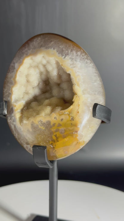 Druzy Agate Geode on Custom Stand from Brazil