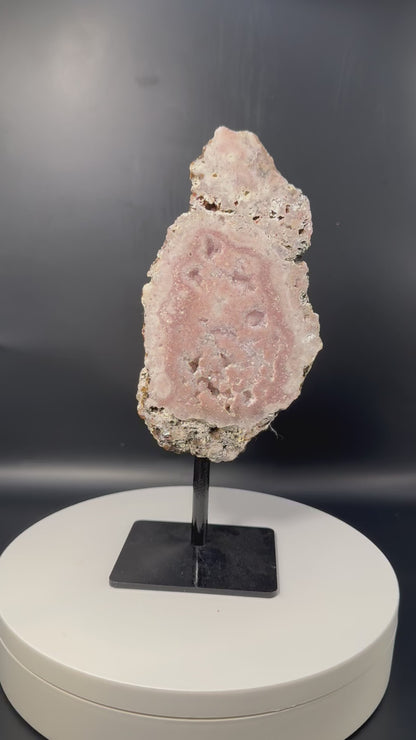 Pink Amethyst Slab on Stand from Brazil