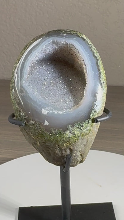 Druzy Brazilian Geode of Custom Stand