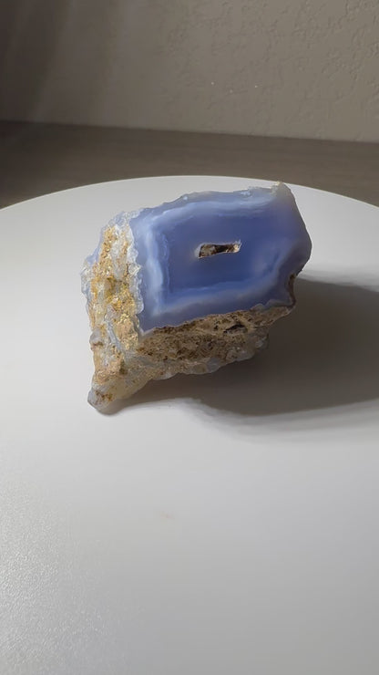 Polished Face Blue Banded Agate