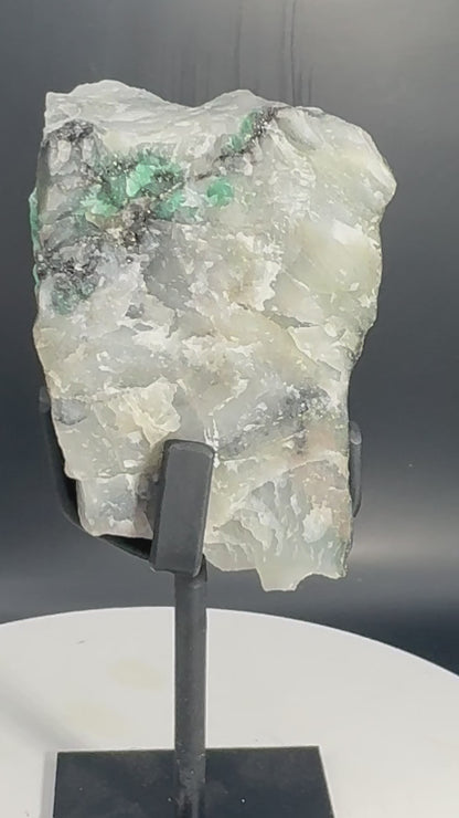 Emerald in Matrix on Custom Stand from Brazil