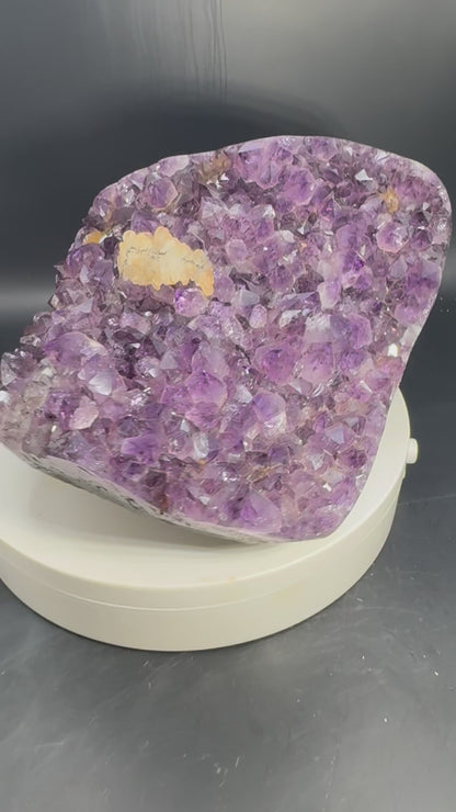 7 lb Dark Purple Amethyst with Calcite From Brazil