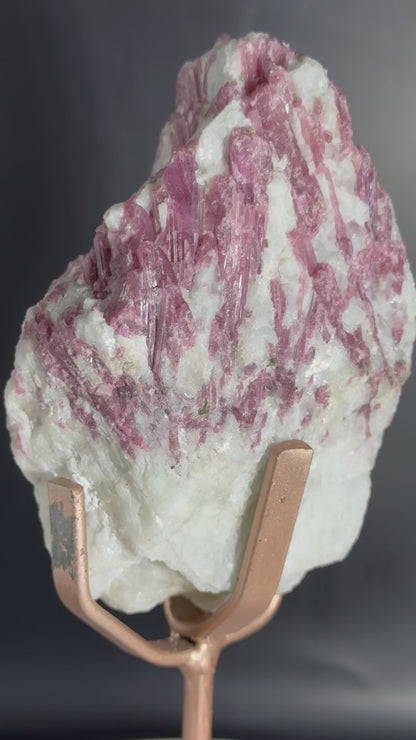 Pink Tourmaline from Brazil on Custom Stand