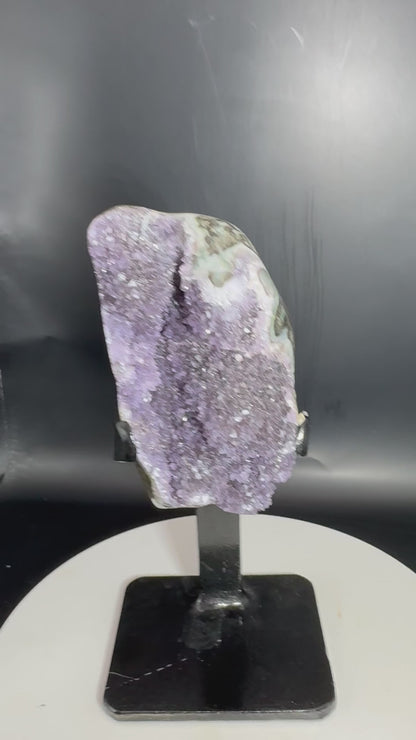 Amethyst Geode on Custom Stand Brazil 1.9 lbs