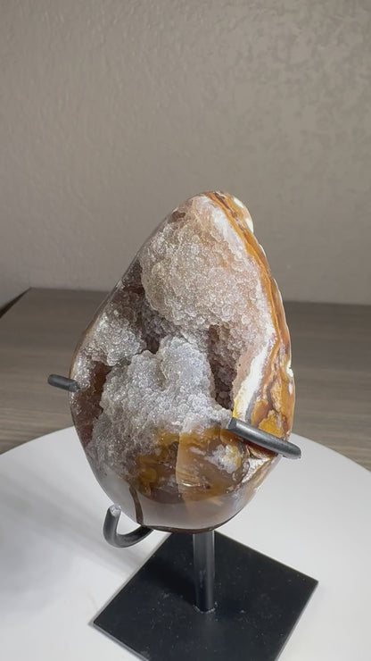 Druzy Brazilian Geode of Custom Stand