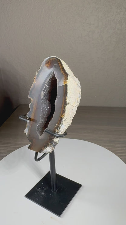 Druzy Brazilian Geode of Custom Stand